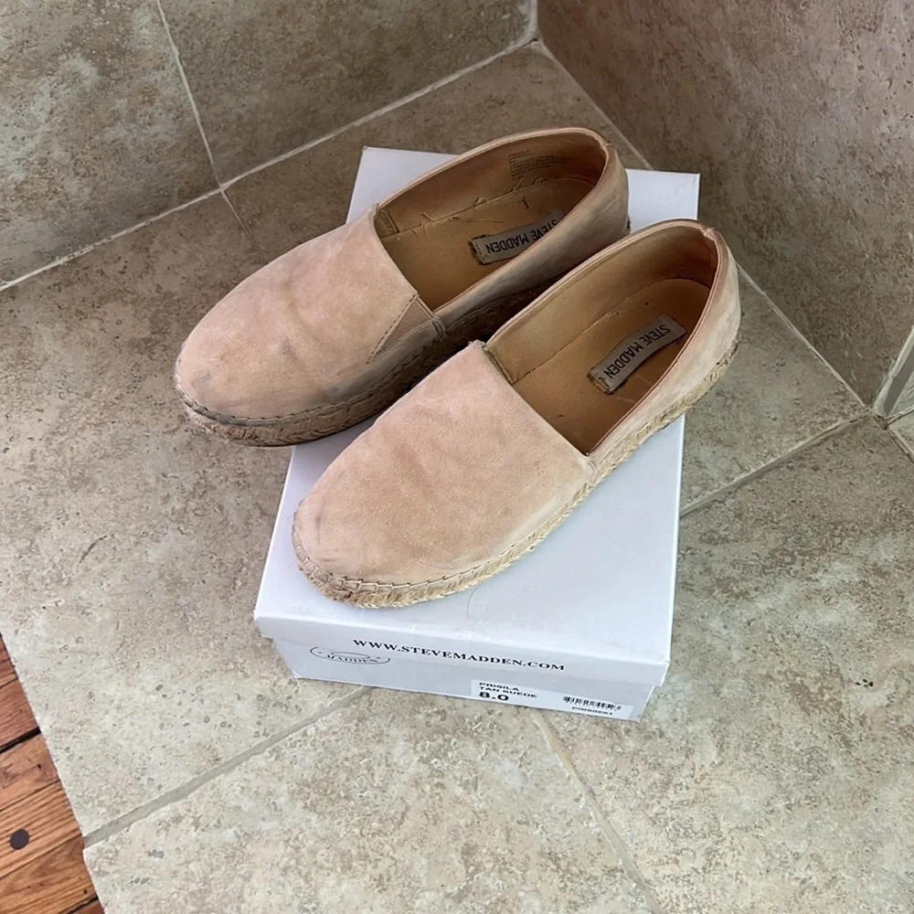 STEVE MADDEN- Prisila Tan Suede Espadrilles